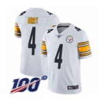 Men's Pittsburgh Steelers #4 Jordan Berry White Vapor Untouchable Limited Player 100th Season Football Jersey