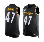 Men's Pittsburgh Steelers #47 Mel Blount Limited Black Player Name & Number Tank Top Football Jersey