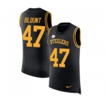 Men's Pittsburgh Steelers #47 Mel Blount Limited Black Rush Player Name & Number Tank Top Football Jersey