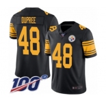 Men's Pittsburgh Steelers #48 Bud Dupree Limited Black Rush Vapor Untouchable 100th Season Football Jersey