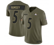 Men's Pittsburgh Steelers #5 Jalen Ramsey Olive 2025 F.U.S.E. Salute to Service Limited Football Stitched Jersey