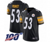 Men's Pittsburgh Steelers #53 Maurkice Pouncey Black Team Color Vapor Untouchable Limited Player 100th Season Football Jersey