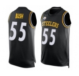 Men's Pittsburgh Steelers #55 Devin Bush Limited Black Player Name & Number Tank Top Football Jersey