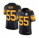 Men's Pittsburgh Steelers #55 Devin Bush Limited Black Rush Vapor Untouchable Football Jersey