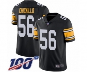 Men's Pittsburgh Steelers #56 Anthony Chickillo Black Alternate Vapor Untouchable Limited Player 100th Season Football Jersey