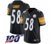 Men's Pittsburgh Steelers #58 Jack Lambert Black Team Color Vapor Untouchable Limited Player 100th Season Football Jersey