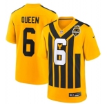 Men's Pittsburgh Steelers #6 Patrick Queen Gold 1933 Throwback Alternate Stitched Football Jersey