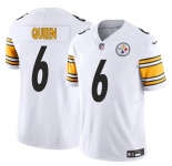 Men's Pittsburgh Steelers #6 Patrick Queen White 2024 F.U.S.E. Alternate Vapor Untouchable Limited Stitched Jersey