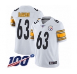 Men's Pittsburgh Steelers #63 Dermontti Dawson White Vapor Untouchable Limited Player 100th Season Football Jersey