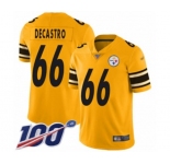 Men's Pittsburgh Steelers #66 David DeCastro Limited Gold Inverted Legend 100th Season Football Jersey