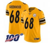 Men's Pittsburgh Steelers #68 L.C. Greenwood Limited Gold Inverted Legend 100th Season Football Jersey