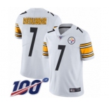 Men's Pittsburgh Steelers #7 Ben Roethlisberger White Vapor Untouchable Limited Player 100th Season Football Jersey