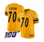 Men's Pittsburgh Steelers #70 Ernie Stautner Limited Gold Inverted Legend 100th Season Football Jersey