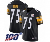Men's Pittsburgh Steelers #75 Joe Greene Black Team Color Vapor Untouchable Limited Player 100th Season Football Jersey