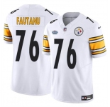 Men's Pittsburgh Steelers #76 Troy Fautanu White 2024 With Dradt Patch F.U.S.E. Vapor Limited Football Stitched Jersey