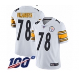 Men's Pittsburgh Steelers #78 Alejandro Villanueva White Vapor Untouchable Limited Player 100th Season Football Jersey