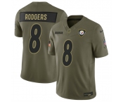 Men's Pittsburgh Steelers #8 Aaron Rodgers Olive 2025 F.U.S.E. Salute to Service Limited Football Stitched Jersey