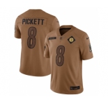 Men's Pittsburgh Steelers #8 Kenny Pickett 2023 Brown Salute To Service Limited Football Stitched Jersey