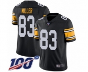 Men's Pittsburgh Steelers #83 Heath Miller Black Alternate Vapor Untouchable Limited Player 100th Season Football Jersey