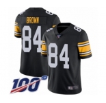 Men's Pittsburgh Steelers #84 Antonio Brown Black Alternate Vapor Untouchable Limited Player 100th Season Football Jersey