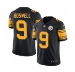 Men's Pittsburgh Steelers #9 Chris Boswell Black Vapor Color Rush Stitched Jersey