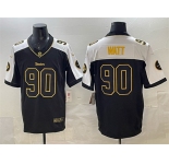 Men's Pittsburgh Steelers #90 T.J. Watt Black White F.U.S.E. Vapor Untouchable Limited Football Stitched Jersey