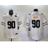 Men's Pittsburgh Steelers #90 T.J. Watt White 2019 Team Logo Cool Edition Stitched Jerseys