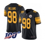 Men's Pittsburgh Steelers #98 Vince Williams Limited Black Rush Vapor Untouchable 100th Season Football Jersey