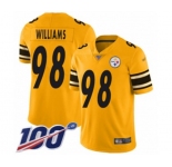 Men's Pittsburgh Steelers #98 Vince Williams Limited Gold Inverted Legend 100th Season Football Jersey