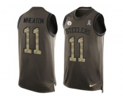 Nike Pittsburgh Steelers #11 Markus Wheaton Green Men's Stitched NFL Limited Salute To Service Tank Top Jersey