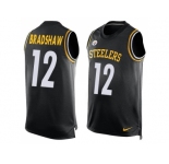 Nike Pittsburgh Steelers #12 Terry Bradshaw Black Team Color Men's Stitched NFL Limited Tank Top Jersey
