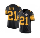 Nike Pittsburgh Steelers #21 Sean Davis Black Men Stitched NFL Limited Rush Jersey