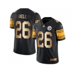 Nike Pittsburgh Steelers #26 Le'Veon Bell Black Men's Stitched NFL Limited Gold Rush Jersey