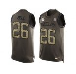 Nike Pittsburgh Steelers #26 Le'Veon Bell Green Men's Stitched NFL Limited Salute To Service Tank Top Jersey
