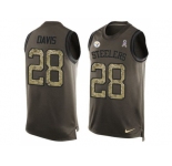 Nike Pittsburgh Steelers #28 Sean Davis Green Men's Stitched NFL Limited Salute To Service Tank Top Jersey