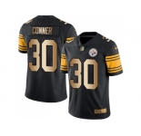 Nike Pittsburgh Steelers #30 James Conner Black Men Stitched NFL Limited Gold Rush Jersey