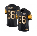 Nike Pittsburgh Steelers #36 Jerome Bettis Black Men Stitched NFL Limited Gold Rush Jersey