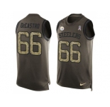 Nike Pittsburgh Steelers #66 David DeCastro Green Men's Stitched NFL Limited Salute To Service Tank Top Jersey