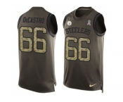 Nike Pittsburgh Steelers #66 David DeCastro Green Men's Stitched NFL Limited Salute To Service Tank Top Jersey