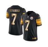 Nike Pittsburgh Steelers #7 Ben Roethlisberger Black Men's Stitched NFL Limited Gold Rush Jersey