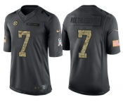 Nike Pittsburgh Steelers #7 Ben Roethlisberger Men's Stitched Black NFL Salute to Service Limited Jerseys