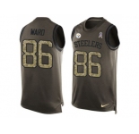 Nike Pittsburgh Steelers #86 Hines Ward Green Men's Stitched NFL Limited Salute To Service Tank Top Jersey