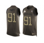 Nike Pittsburgh Steelers #91 Stephon Tuitt Green Men's Stitched NFL Limited Salute To Service Tank Top Jersey