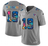 Pittsburgh Steelers #19 JuJu Smith-Schuster Men's Nike Multi-Color 2020 NFL Crucial Catch NFL Jersey Greyheather