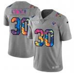 Pittsburgh Steelers #30 James Conner Men's Nike Multi-Color 2020 NFL Crucial Catch NFL Jersey Greyheather