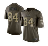 nike nfl jerseys pittsburgh steelers #84 brown army green[nike Limited Salute To Service]