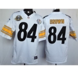 nike nfl jerseys pittsburgh steelers #84 brown white[80th patch limited]
