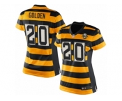 Women Nike Pittsburgh Steelers #20 Robert Golden Limited Yellow Black Alternate 80TH Anniversary Throwback NFL Jersey