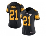 Women Nike Pittsburgh Steelers #21 Sean Davis Black Stitched NFL Limited Rush Jersey