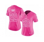 Women Nike Pittsburgh Steelers #22 William Gay Limited Pink Rush Fashion NFL Jersey